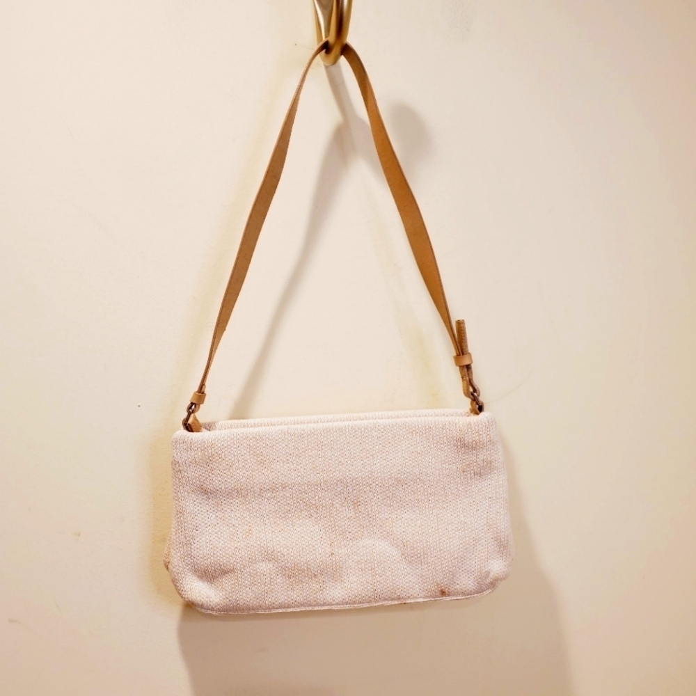 Mazzini Firenze made in Italy vintage  Cream Canvas shoulder bag